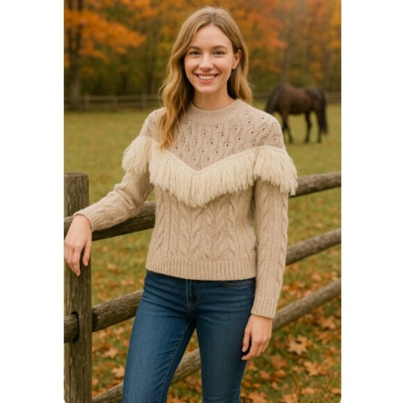 Amur Ulla Fringe Merino Wool Sweater - Picture 1 of 10